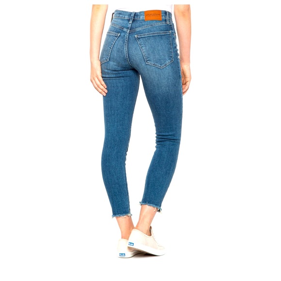 Lucky Brand Bridgette Skinny Jeans Women's 4/27 Blue Frayed Mid Rise Distressed - Picture 1 of 15